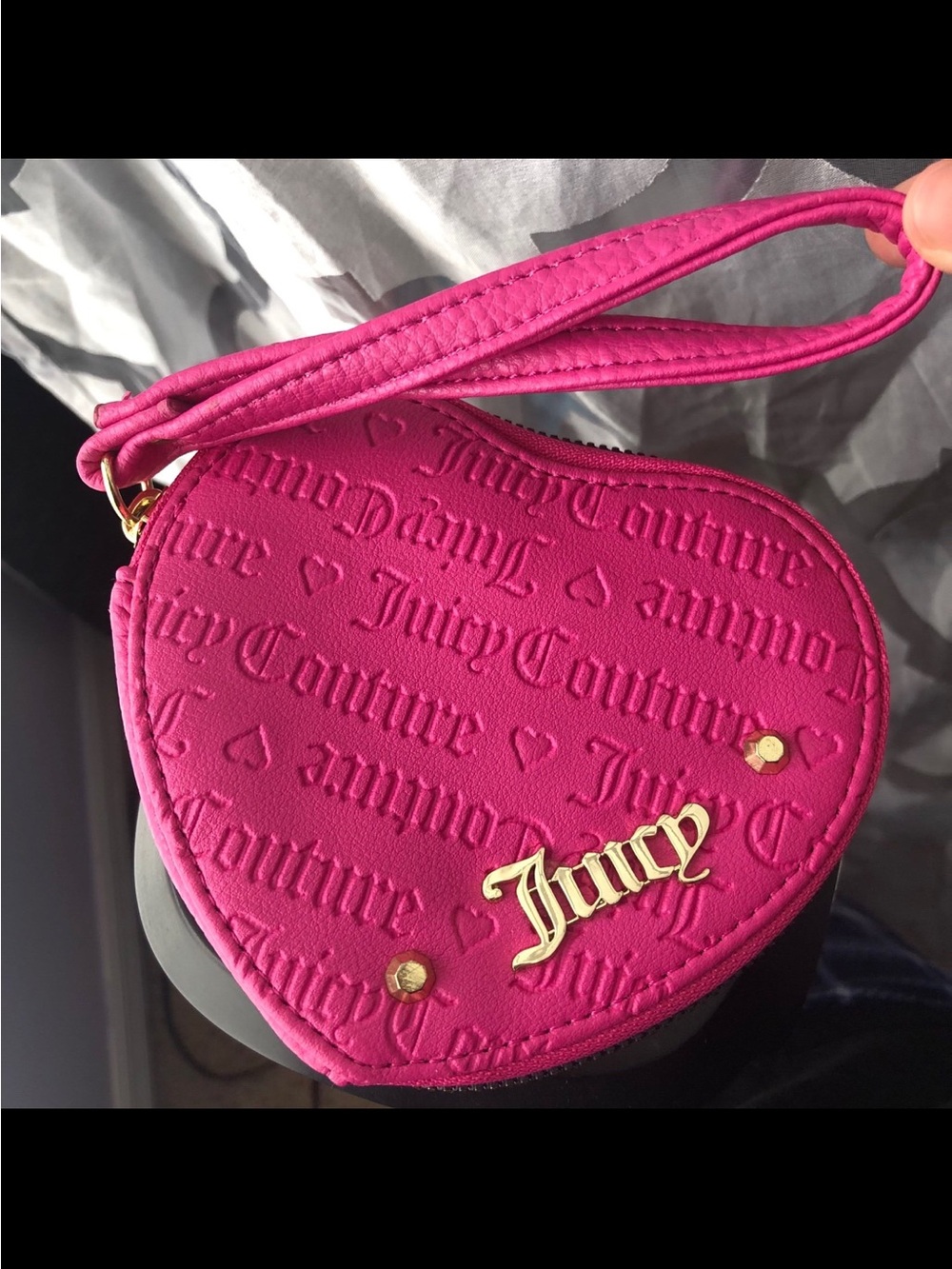 Juicy Couture Pink Heart Wristlet Bag Wallet